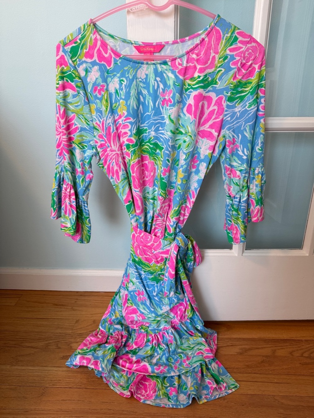 Lilly Pulitzer Blue Pink Green Floral Mini Dress